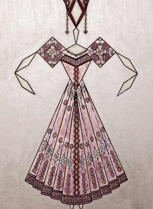 Danseuse Classica Vestito Rosa Glitter Fondo Argento rif. E1