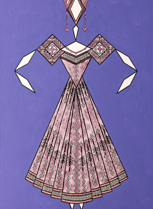 Danseuse Classica Vestito Viola Glitter Fondo Blu Viola rif. E10