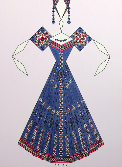 Danseuse Classica Vestito Blu Viola Glitter rif. E12