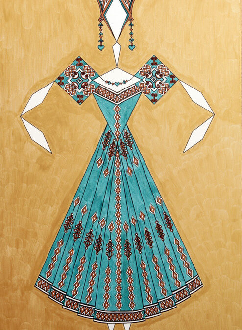 Danseuse Classica Vestito Verde Fondo Oro Ducato  rif. E17