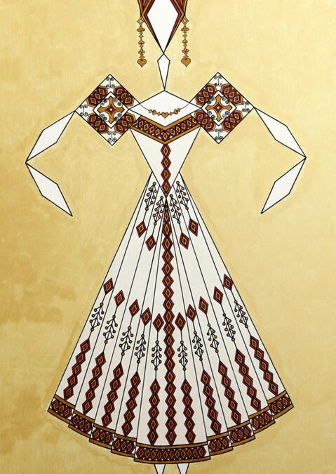 Danseuse Classica Vestito Bianco Fondo Oro  rif. E18