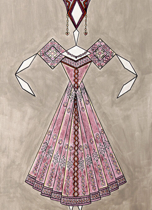 Danseuse Classica Vestito Rosa Glitter Fondo Argento 2  rif. E2
