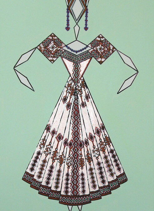 Danseuse Classica Vestito Arancio Metal Fondo verdino rif. E25