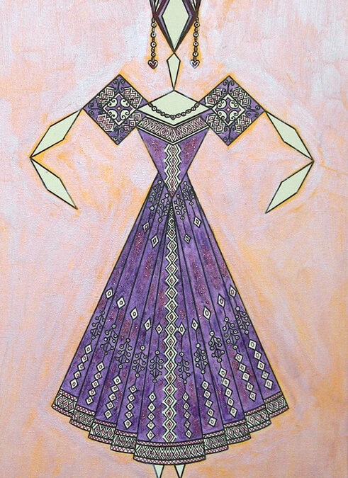 Danseuse Classica Vestito Viola Glitter Fondo Bicolore rif. E26