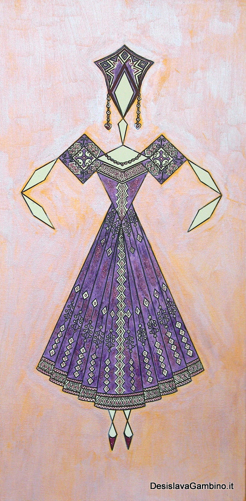 Danseuse Classica Vestito Viola Glitter Fondo Bicolore rif. E26