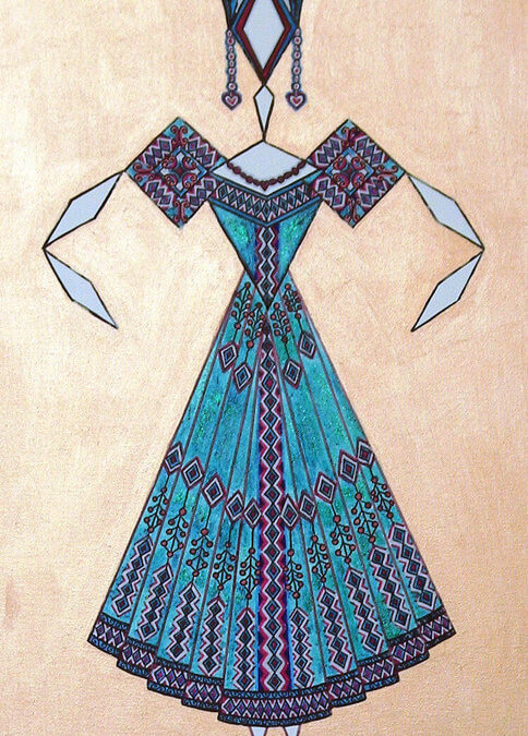 Danseuse Classica Vestito Verde Glitter Fondo Oro Ducato rif. E28