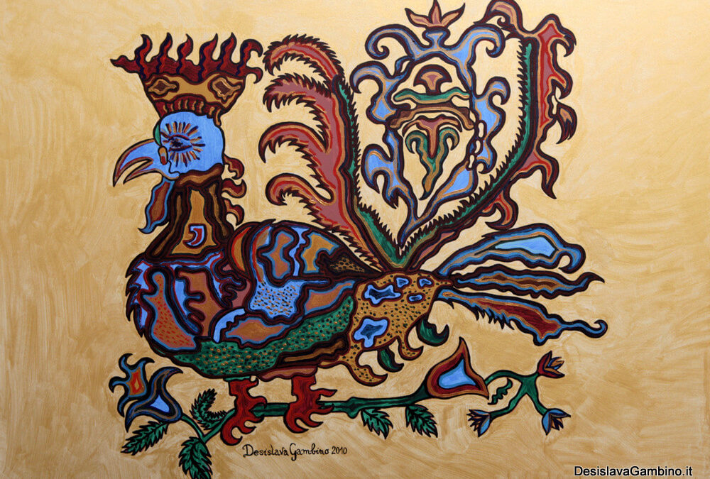 Gallo reale fondo oro 2 rif. i10
