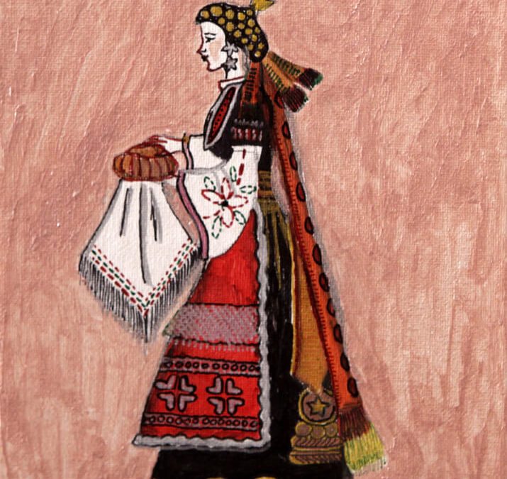 Fanciulla con costume tradizionale bulgaro rif. i16