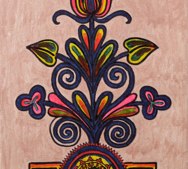 Ornamento fondo Rosa Metal rif. i17