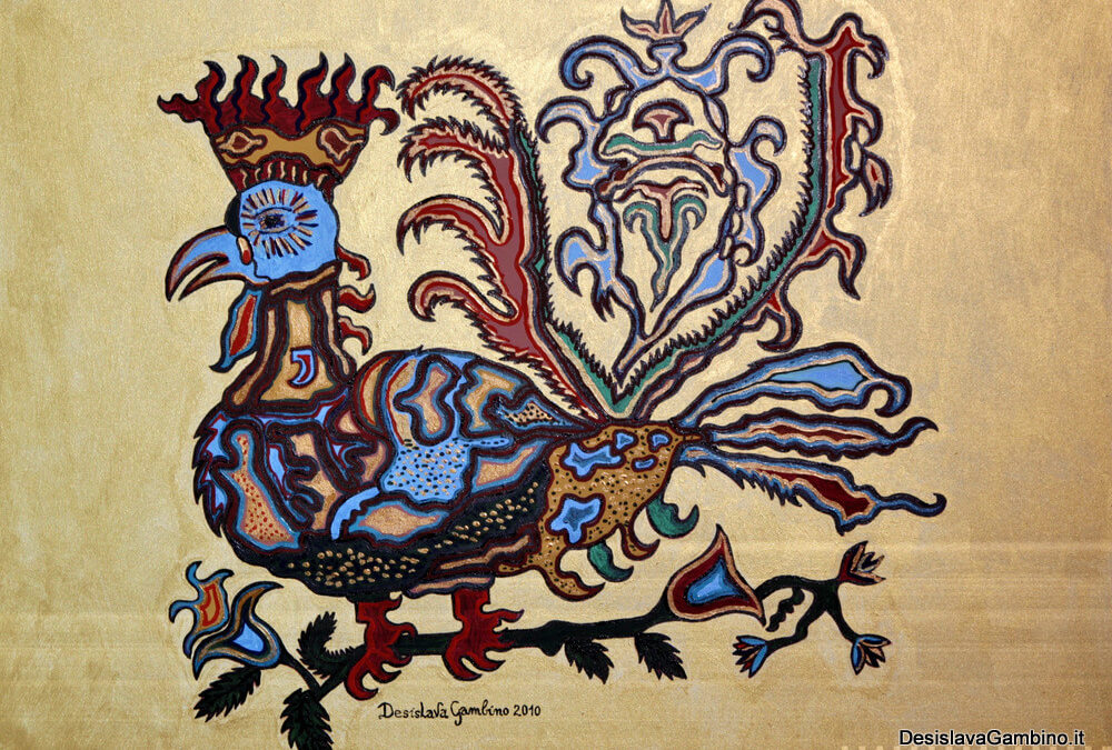 Gallo reale fondo oro 1 rif. i2