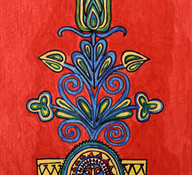 Ornamento fondo Rosso 2 rif. i20