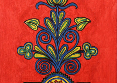 Ornamento fondo Rosso 3 rif. i21