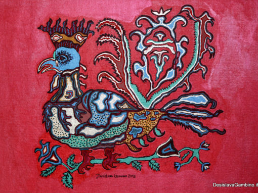 Gallo reale fondo rosso rif. i3